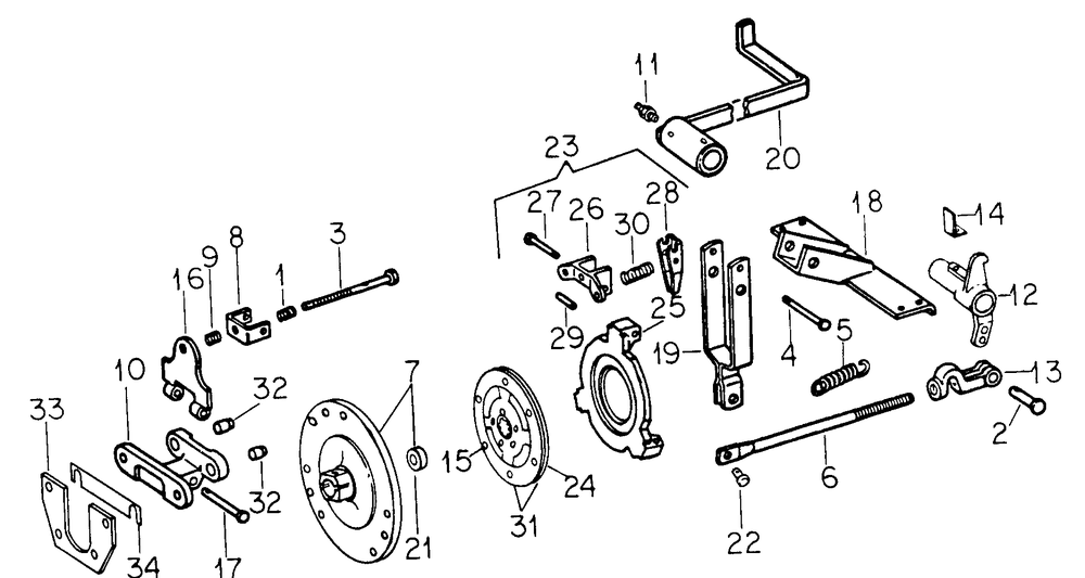 Clutch And Controls - Cub 185 And Cub 154 Lo-Boy Tractors (S/N 21492 And Up) Diagram and Parts List for CUB185  Cub Cadet Lawn Tractor